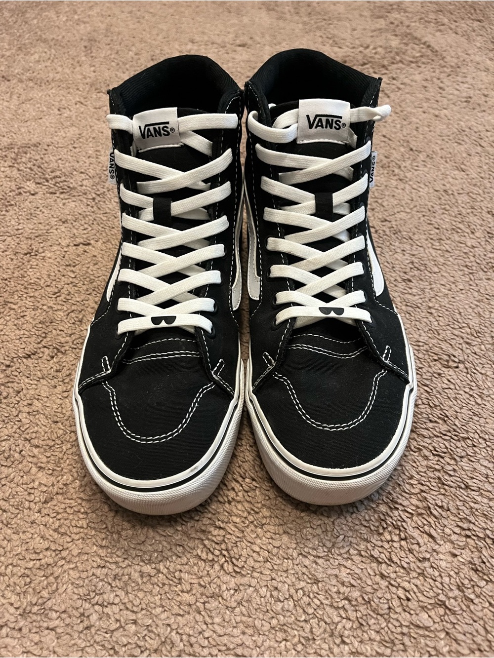 Vans Black & White High Top Skate Sneakers